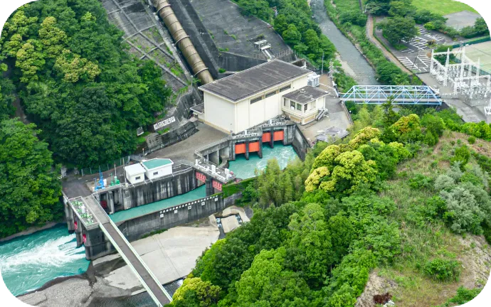 島田市内に立地する水力発電「川口水力発電所」