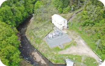 信濃町内に立地する水力発電「鳥居川第一水力発電所」
