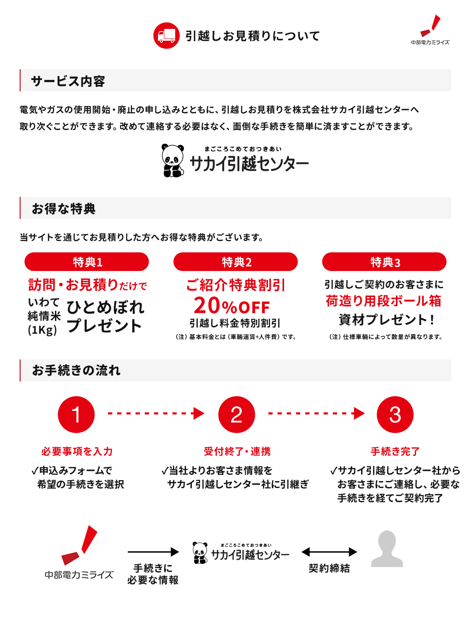 引越しお見積り