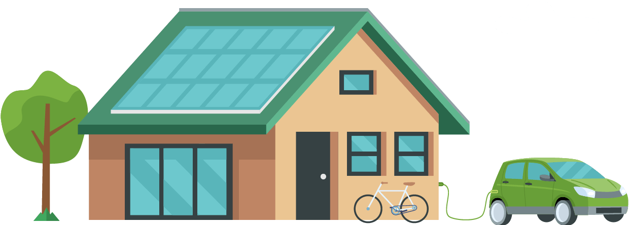 ソーラーパネルを設置した住宅のイメージ