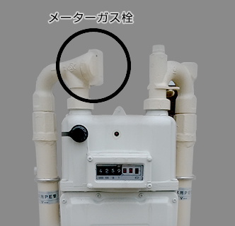 マイコンメーターのメーターガス栓の説明画像